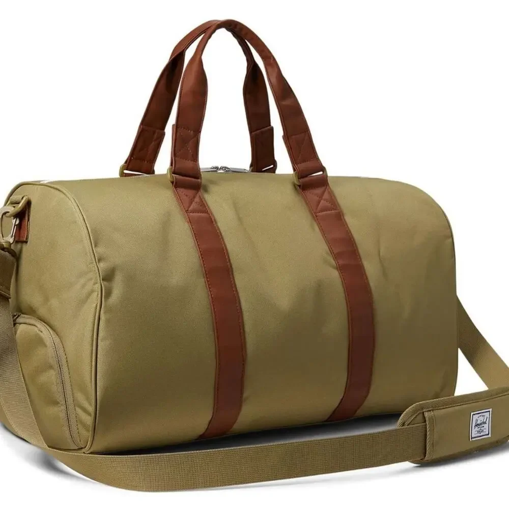 HERSCHEL Novel 42.5L Duffle Bag - Dried Herb Stylish Tan and Brown Men's